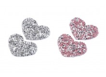 Aufbügler - Strass Herz rosa oder silber